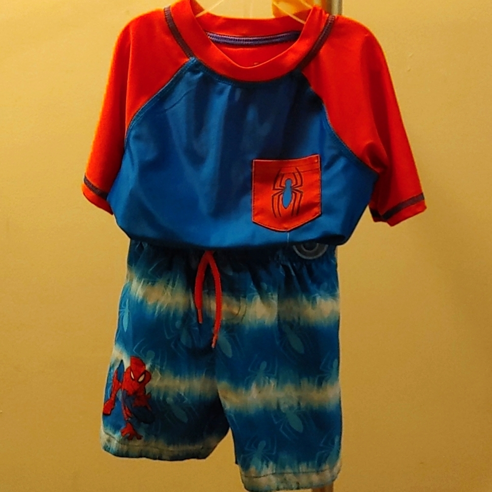 ONE TIME USED,A ALREADY CLEANED so 3T Spiderman Swimsuit. STEAL THIS DEAL!